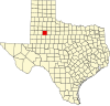 State map highlighting Garza County