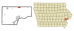 Location of Wilton, Iowa