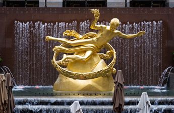 Statue of Prometheus by Paul Manship at Rockefeller Center (1934)