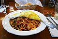 Spaghetti and bacon omelet from the Spoon House, Gardena California, USA