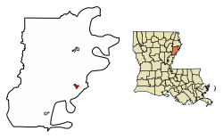 Location of St. Joseph in Tensas Parish, Louisiana.