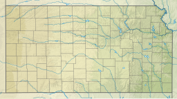 Location of Cedar Bluff Reservoir in Kansas, USA.