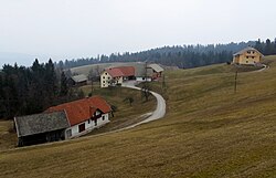 The hamlet of Kolišar in Žirovski Vrh Svetega Antona