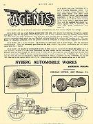 1911 advertisement for Nyberg in Motor Age Magazine