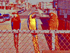 Simulated image as displayed using Tandy 320 × 200 mode with 4 redefinable colors
