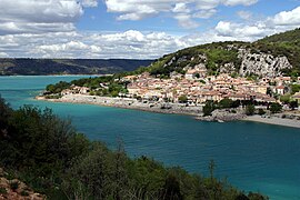 A view of the village of Bauduen on the banks of Lake of Sainte-Croix