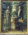 Painting of ktitors Dimitrie Cantacuzino-Pașcanu and his wife, Pulcheria