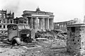 Brandenburg Gate damaged after the Battle of Berlin