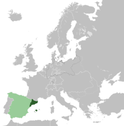 Location of the Catalan State within Europe.