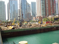 Bedrock being drilled on August 22, 2007