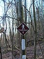 A trail sign for the Cumberland Trail in Tennessee