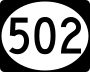 Highway 502 marker