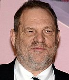 A close-up picture of film producer Harvey Weinstein from the shoulders up