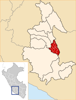 Location of Sucre in the Ayacucho Region