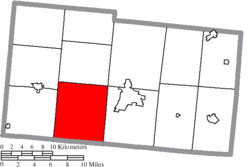 Location of Mad River Township in Champaign County