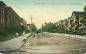 A c. 1900 postcard facing west toward Palisade Avenue of Shippen Street