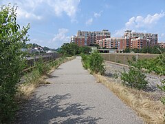 Short Bridge Park footbridge in 2020