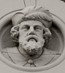 Portrait of J.W. Appleyard with a feather in his cap