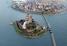 Simulation of Viborg castle ablaze in 1710, after the Russian attack in the Great Northern War.