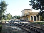Argos railway station. Southern circuit of Peloponnese 1 m. gauge line.
