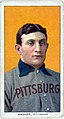 Image 9The American Tobacco Company's line of baseball cards featured shortstop Honus Wagner of the Pittsburgh Pirates from 1909 to 1911. In 2007, the card shown here sold for $2.8 million. (from Baseball)