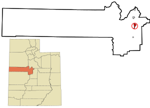 Location in Juab County and state of Utah