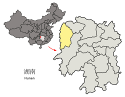湘西土家族苗族自治州在湖南省的地理位置
