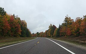(October 2015) M-77 heading north toward Grand Marais, Michigan