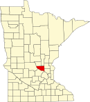 舍本县在明尼苏达州的位置