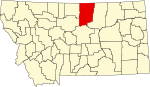 布莱恩县在蒙大拿州的位置