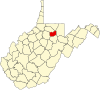 標示出泰勒郡位置的地圖