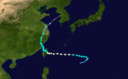 中度台风莫拉克的路径图