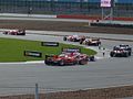 Race action at Brooklands corner at Silverstone Circuit (2010)