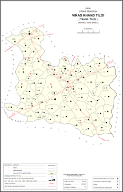 Map showing Semrauta (#068) in Tiloi CD block