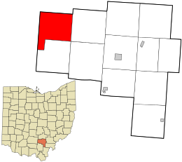 Location in Vinton County and the state of Ohio.