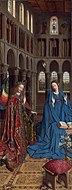 扬·范·艾克的《圣母领报（英语：Annunciation (van Eyck, Washington)）》，92.7 × 36.7cm，约作于1434－1436年，来自安德鲁·威廉·梅隆的收藏，原为艾米塔吉博物馆的藏品。[6]