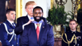 Two White House social aides attend President Donald Trump as he awards the Public Safety Officer Medal of Valor in 2017