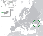 Map showing Abkhazia in Europe