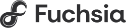 The logo of the Fuchsia operating system is an illustration of a mobius strip, which is intended to be shaped after a lowercase letter "f".