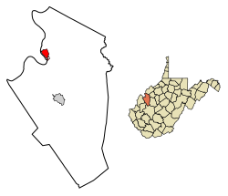 Location of Ravenswood in Jackson County, West Virginia.