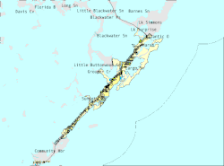 U.S. Census Bureau map showing CDP boundaries