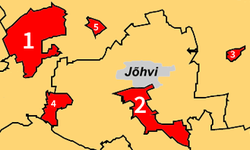 Kukruse (marked 5) and other districts of Kohtla-Järve