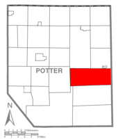 Location of West Branch Township in Potter County, Pennsylvania