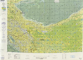 From the Operational Navigation Chart; map including Makit (labeled as Markit (Mai-kai-t'i))(DMA, 1980)[b]
