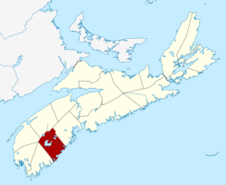 Location of Queens County, Nova Scotia