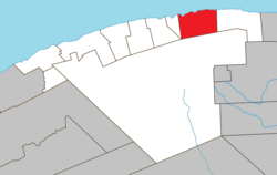 Location within La Haute-Gaspésie RCM