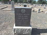 Grave site of Albert E. Miller (1859-1909) and Nettie Miller (1870-1983). Albert was the son of Tempe pioneer Winchester Miller. He was a founding member of the Tempe National Bank. Miller is buried in sec. B.