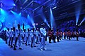 The U.S. Navy Ceremonial Guard stands at parade rest during the closing ceremony of the 10th annual Quebec International Festival of Military Bands