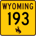 Wyoming Highway 193 marker