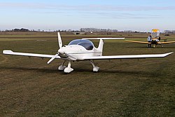 An airplane at Avernas-le-Bauduin Airport.